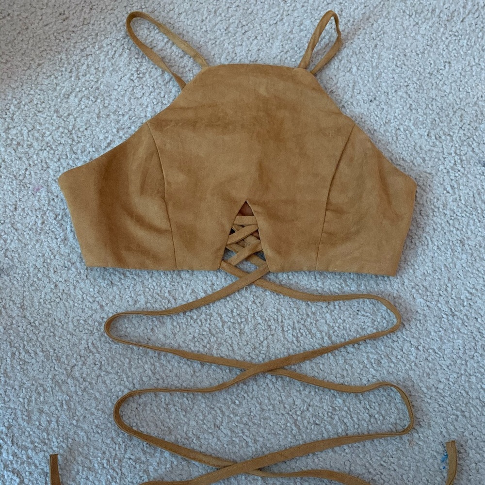 Suede crop top